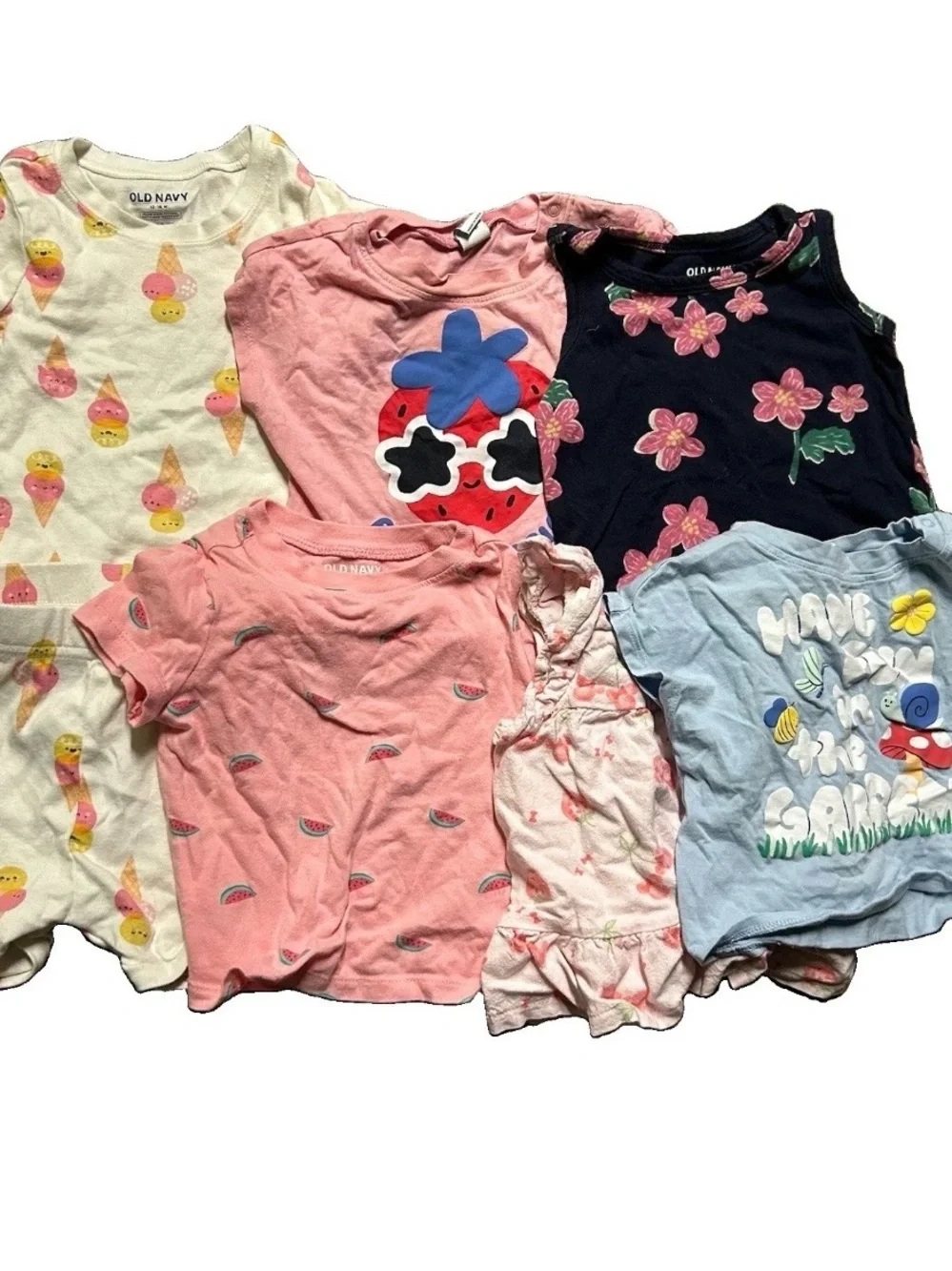 Toddler Girl Summer Clothing Pajama Set Tank Tops T Shirts Size 12-18 Months